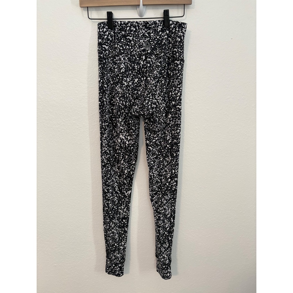 Reebok Speedwick Womens Black White Splatter Print‎ Athletic Leggings XS - Picture 3 of 5